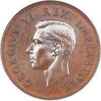 () Монета ЮАР (Южная Африка) 1937 год 1  ""   Алюминиево-Никелево-Бронзовый сплав (Al-Ni-Br)  UNC